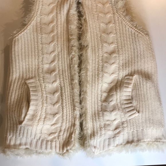 Umgee Reversible Vest Large Soft Sweater Cream - Picture 14 of 15